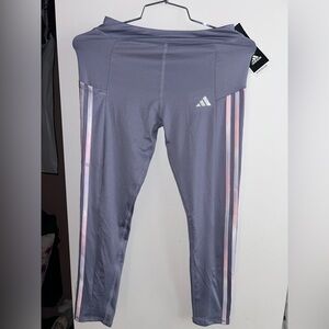 Adidas Kids Gray and Pink Leggings with Signature Style